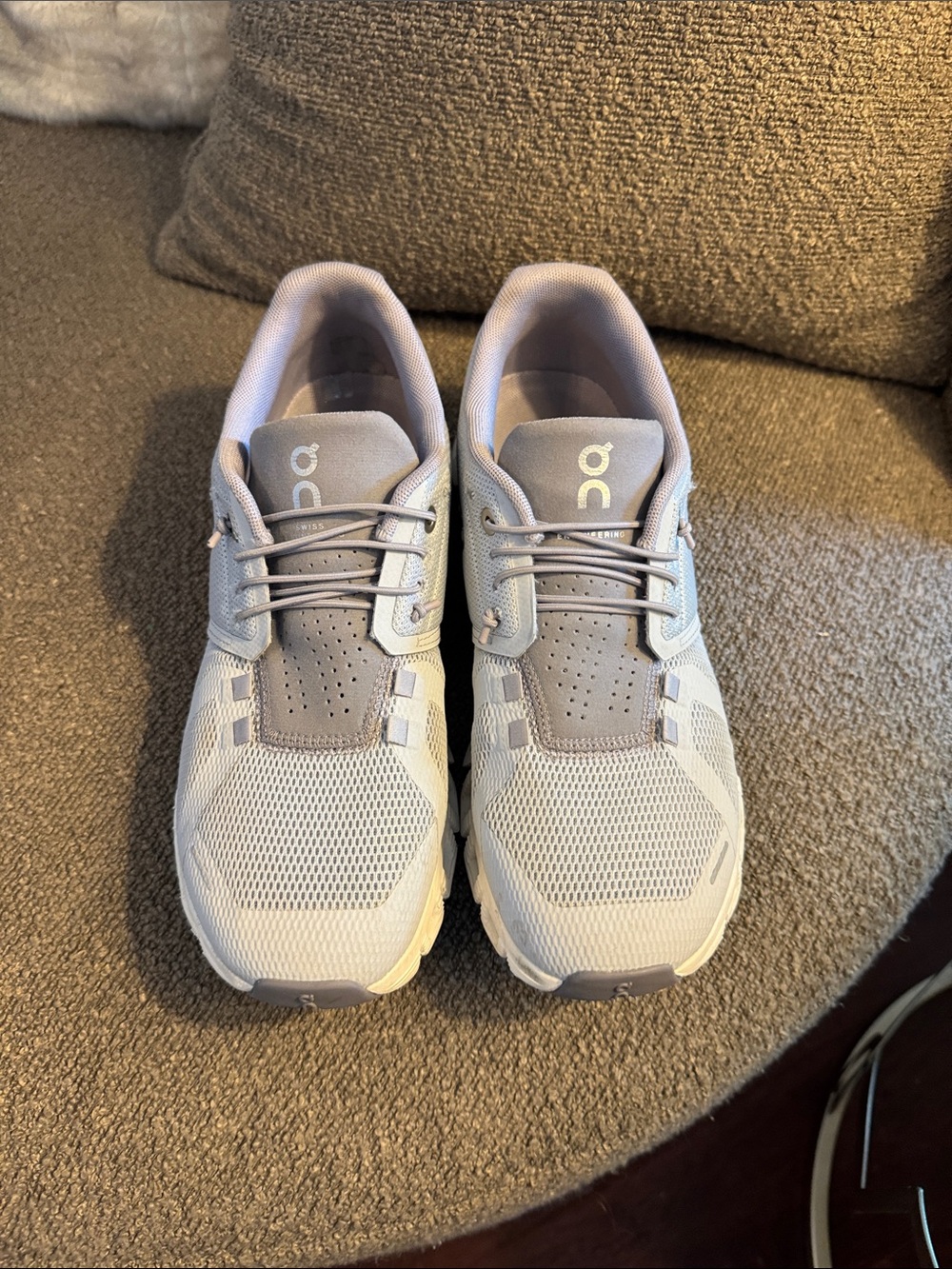 On Running Women's Athletic Sneakers in Blue and Light Gray